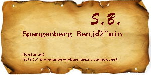Spangenberg Benjámin névjegykártya